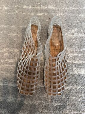 Clear Cage Jelly Flats - Women's Transparent Slip-On Shoes
